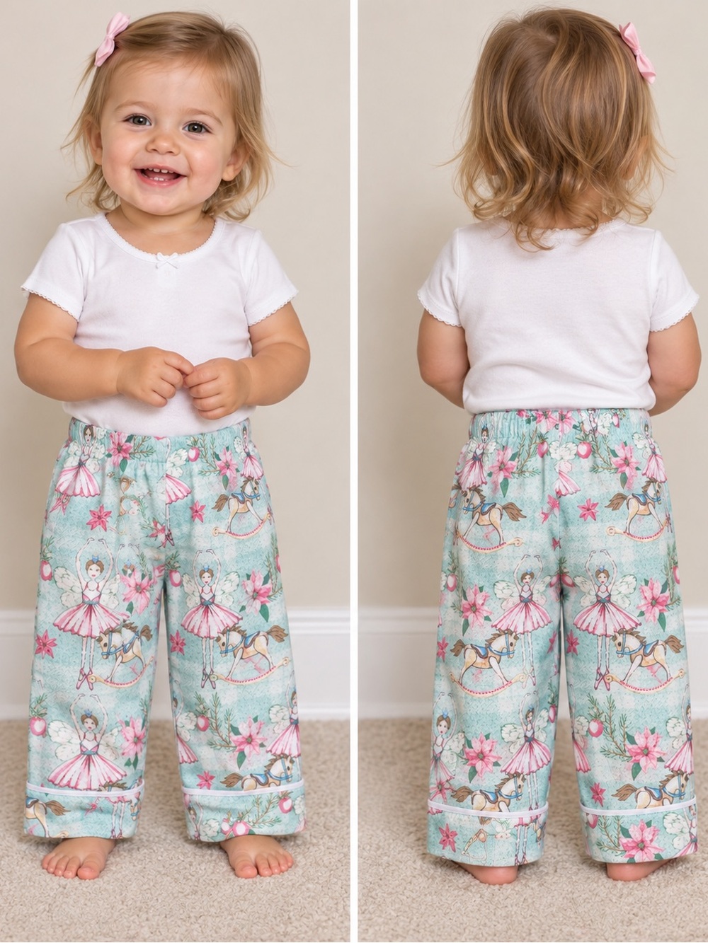 Posh Peanut 12-18M Ballerina Fairy Rocking Horse Pajama Pants